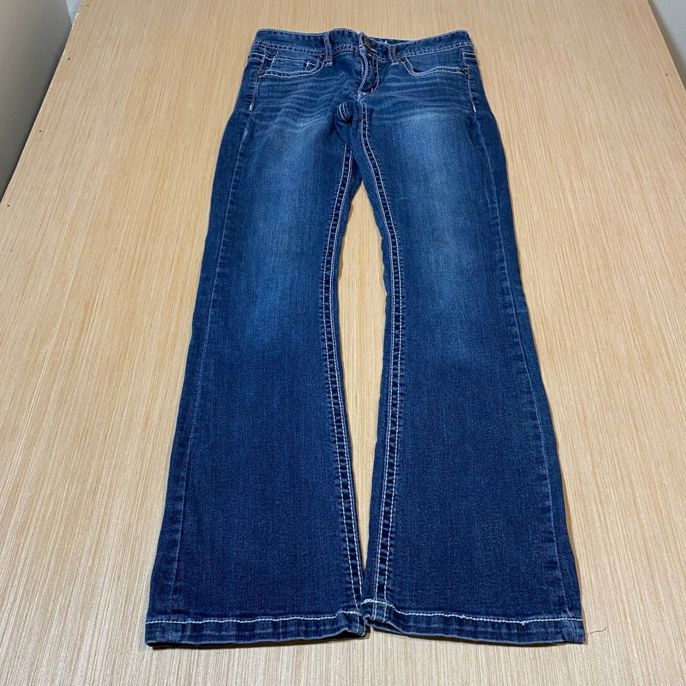 Maurices Womens Medium Wash Bootcut Jeans Blue Thick Stitch Size 5/6 REG